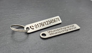 Schlüsselanhänger mit Gravur personalisiert Wunschtext bei Verlust Edelstahl Versandkostenfrei