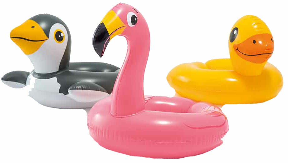 Intex Schwimmreifen mit Tierkopf Kinder Flamingo Planschbecken Wasserspielzeug 