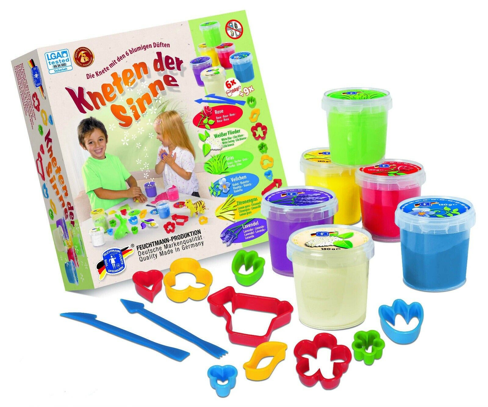 Feuchtmann Meine Lieblingsknete Knete Pasta - Confezione da 4 Pezzi