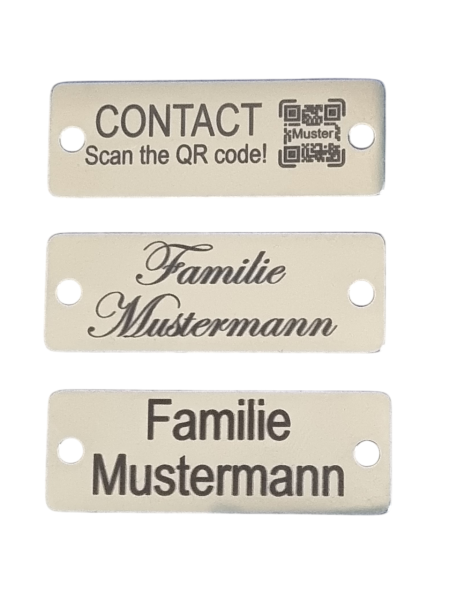 Briefkastenschild Klingelschild Türschild Namensschild mit Gravur Edelstahl
