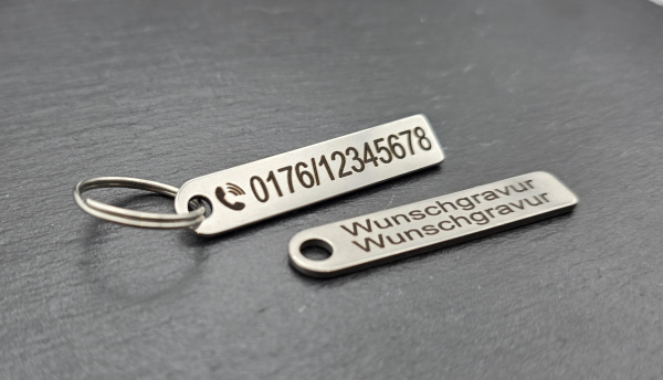 Schlüsselanhänger mit Gravur personalisiert Wunschtext bei Verlust Edelstahl Versandkostenfrei